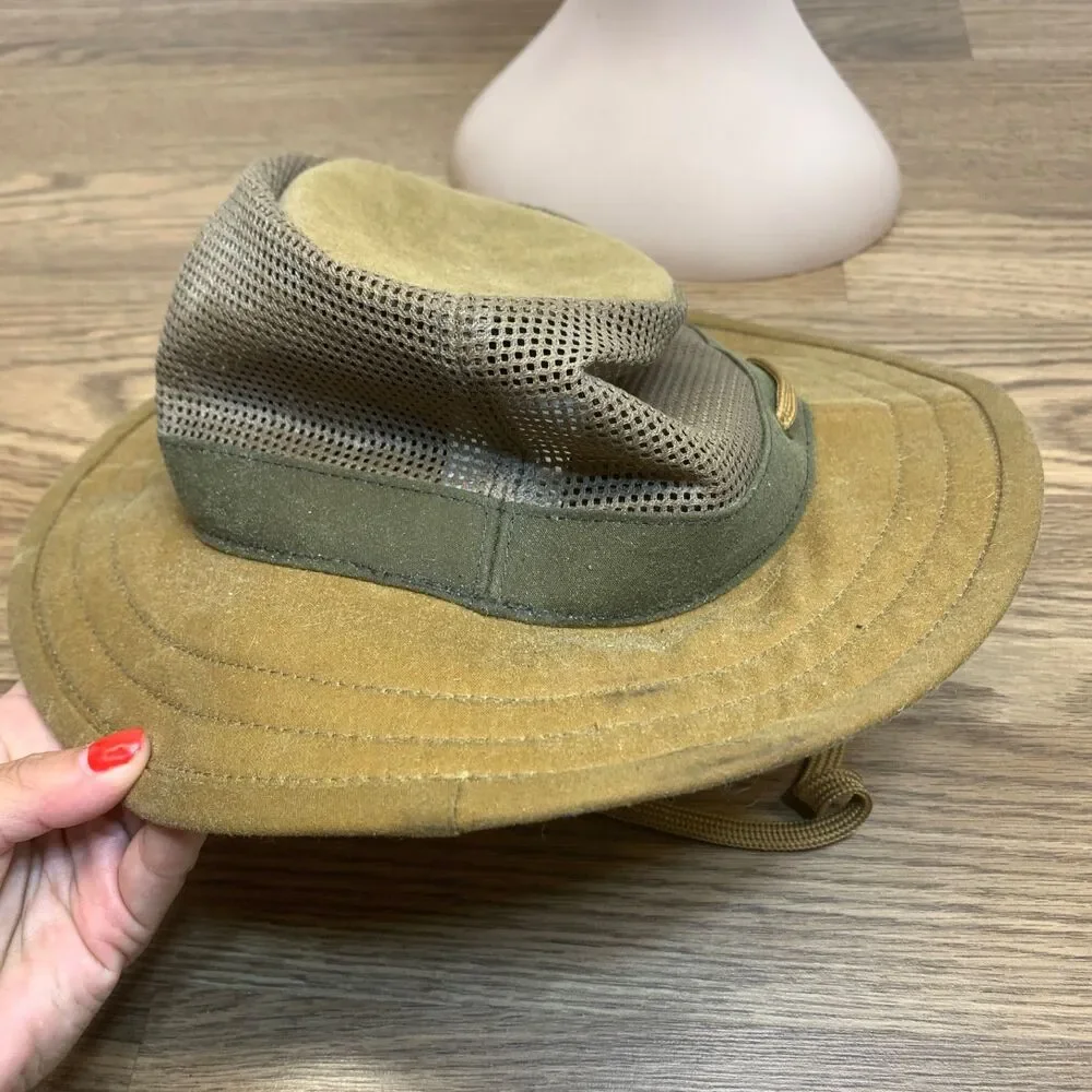 Original Outback Oilskin Brown Hat Willis Mesh Koala Pouch Vent - Picture 7 of 11